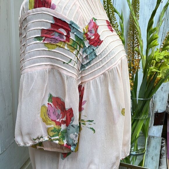 ANTHROPOLOGIE,  ONE FINE DAY SHEER FLORAL SHIRT  Size M - Picture 3 of 9